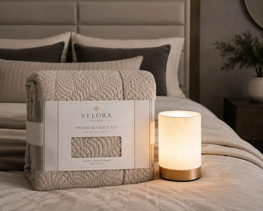 Combo LuxeLift: Cubre Cama Premiun + Luz led noche