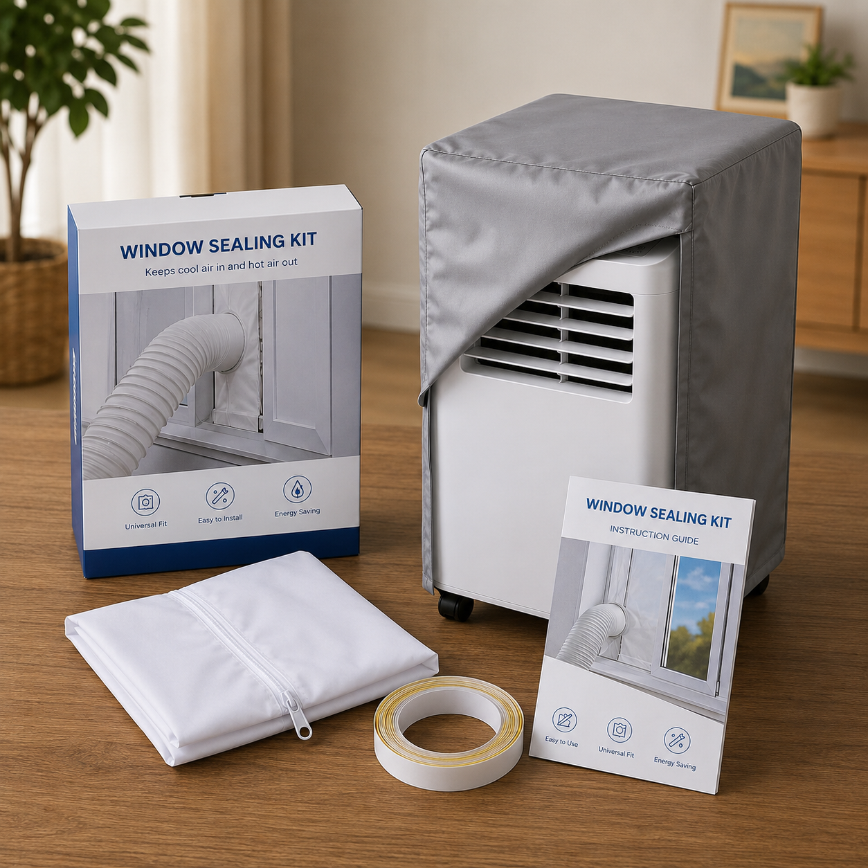 Combo CoolAir: Kit Sellado de Ventanas + Protector Anti Polvo