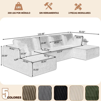 Sofá Modular Comfy™ | 3 en 1 (set completo)